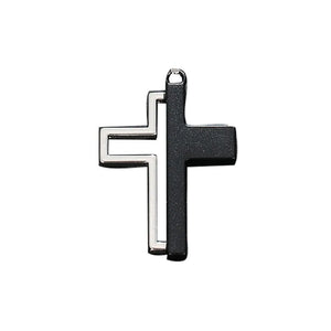 Black & White Cross Necklace – Blessed