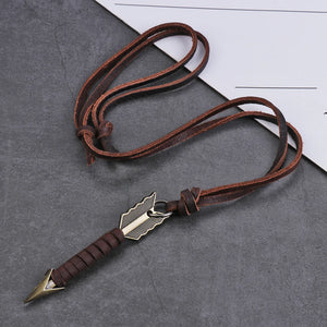 Bronze Arrow Leather Necklace – Boho
