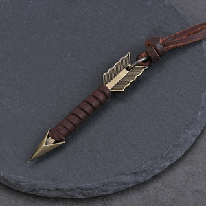 Bronze Arrow Leather Necklace – Boho