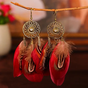 Flower & Feather Earrings – Freedom