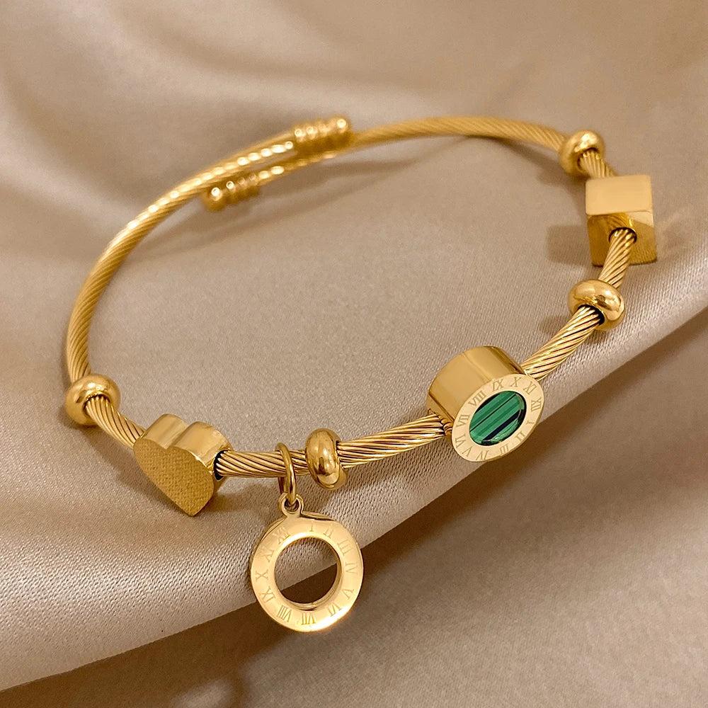 Malachite Roman Bangles Bracelet