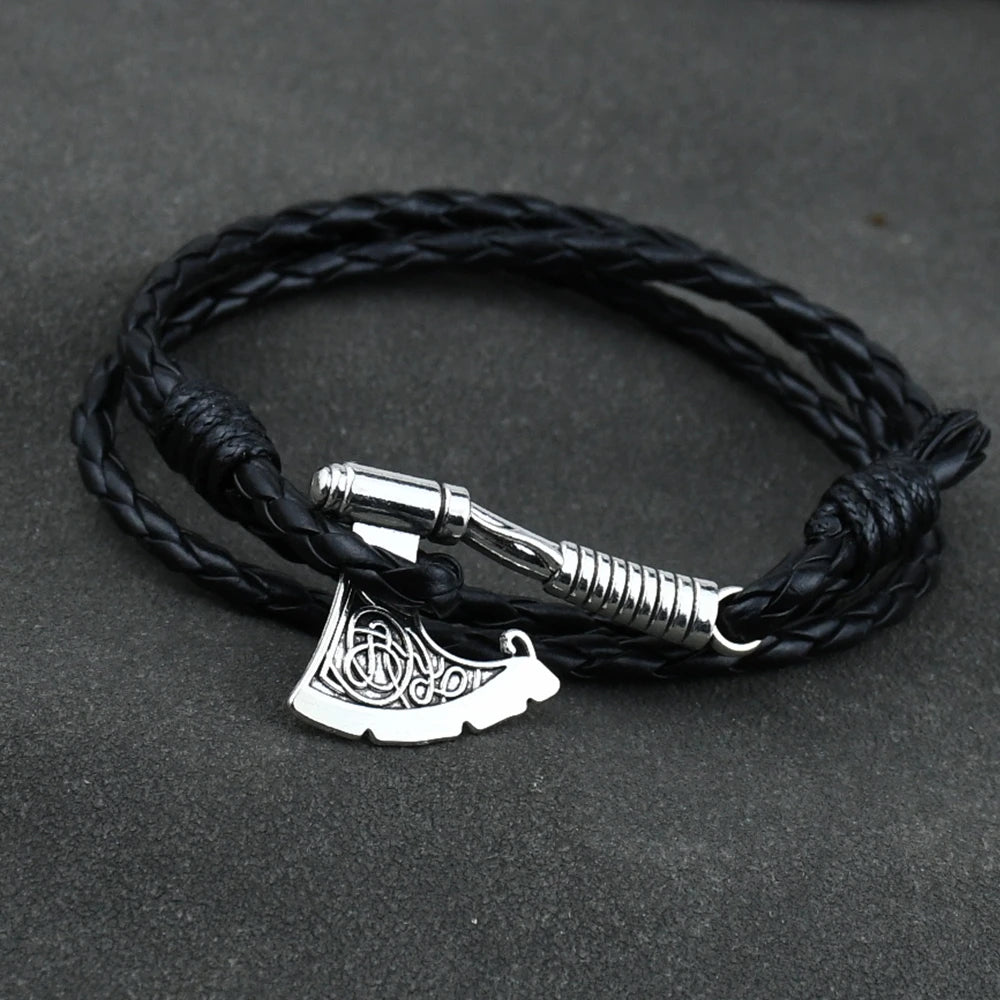 Viking Axe Leather Bracelets