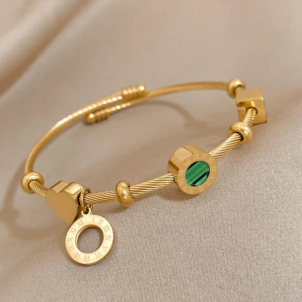 Malachite Roman Bangles Bracelet