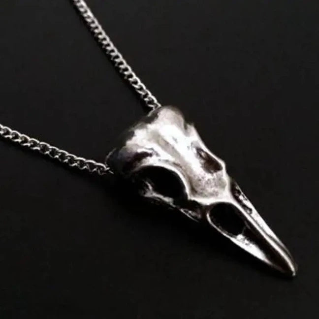 Raven Bird Skull Necklace