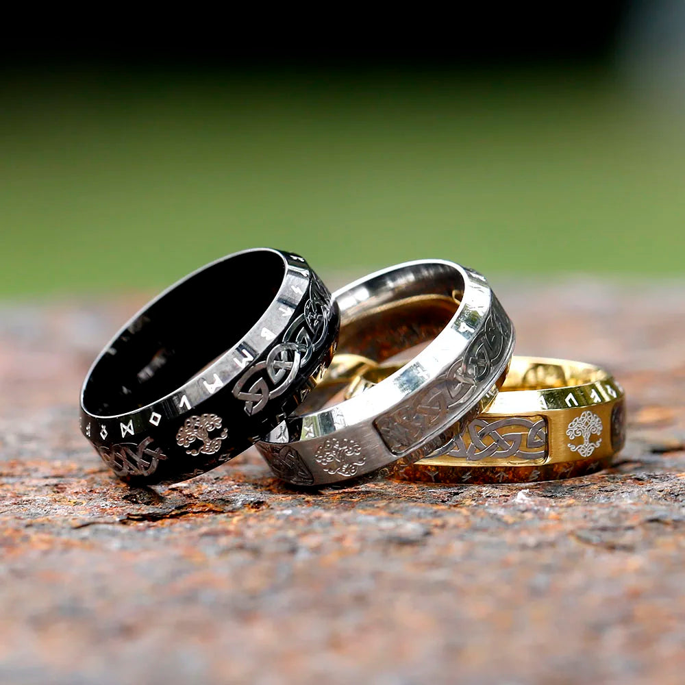 Viking Runes Tree of Life Rings