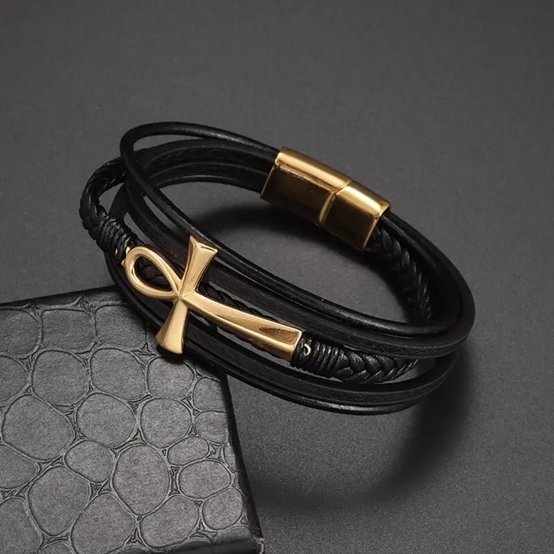 Ankh Cross Wrap Bracelet