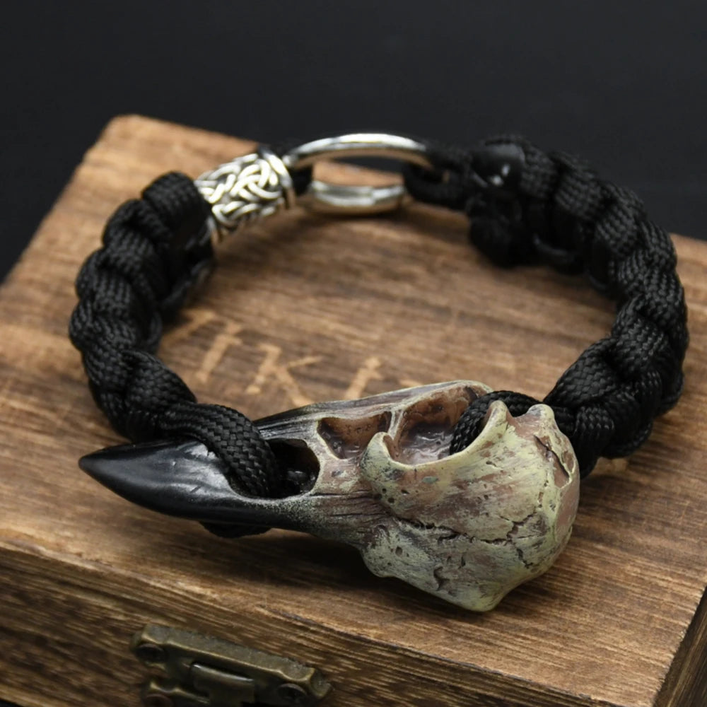 Raven Head Skull Bracelet