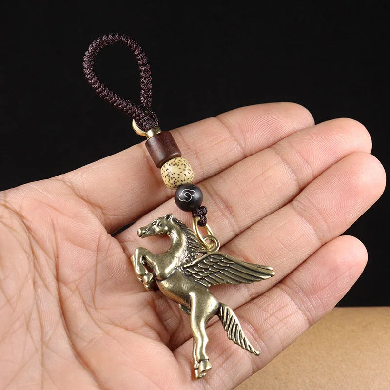 Pegasus Greek Key Chain