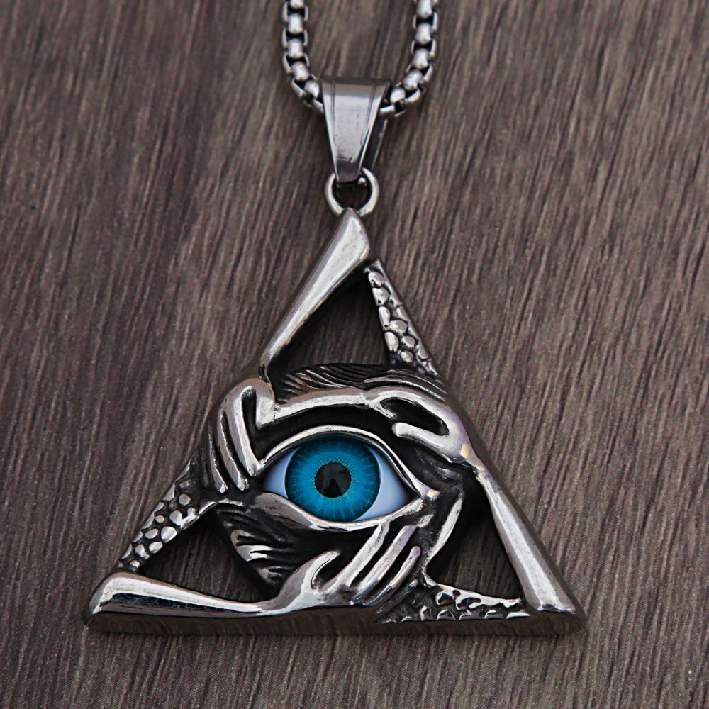 Evil Eye Triangle Necklace