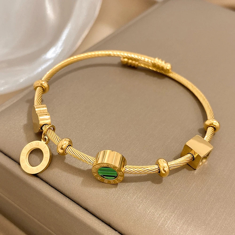 Malachite Roman Bangles Bracelet