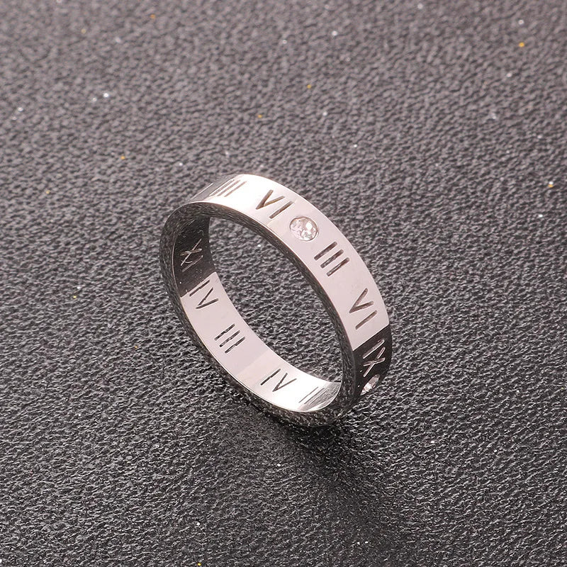 Roman Numerals Diamond Rings