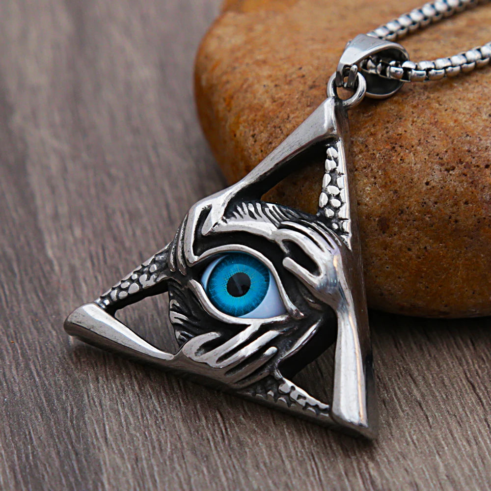 Evil Eye Triangle Necklace