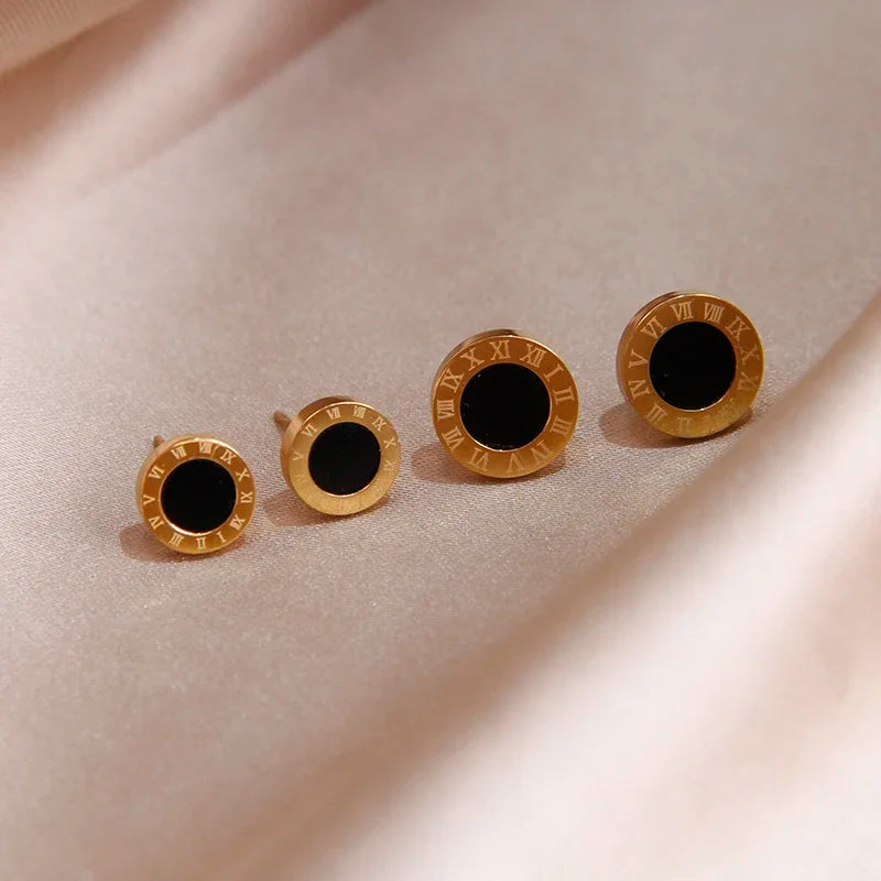 Roman Numerals Stud Earrings