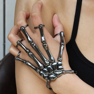 Gothic Skeleton Hand Bracelet - Memento Mori