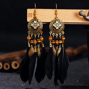 Feather Tassel Earrings – Native