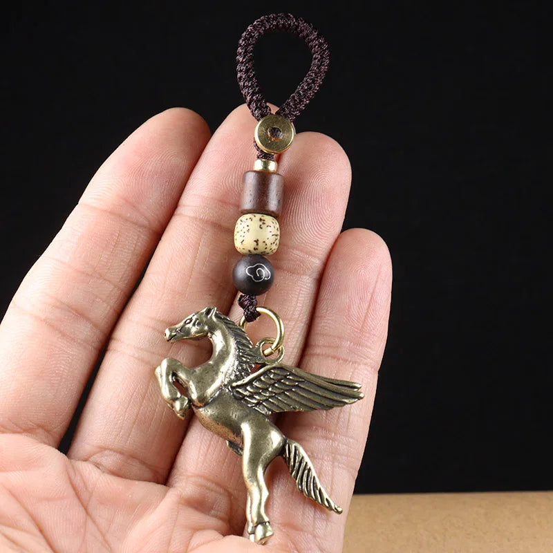 Pegasus Greek Key Chain