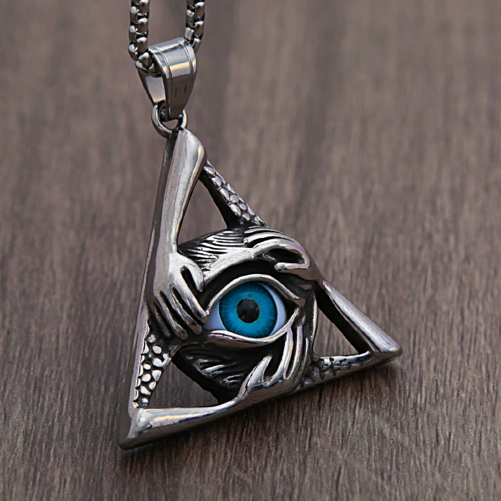 Evil Eye Triangle Necklace