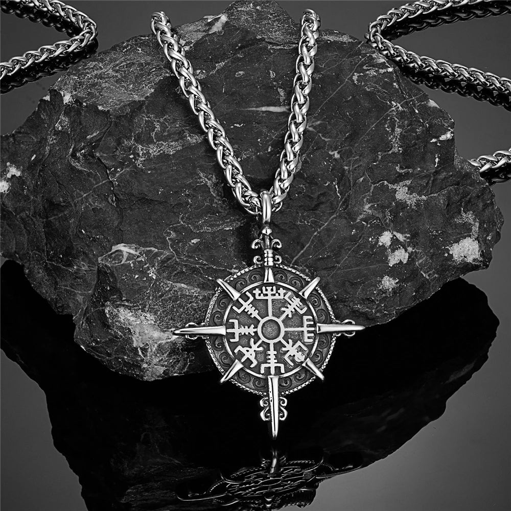 Vikings Compass Vegvisir Necklace