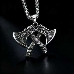 Viking Double Axe Pendant Necklace - Courage
