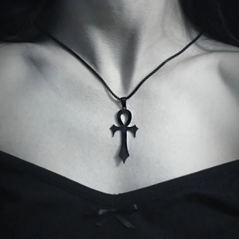 Goth Ankh Cross Necklace