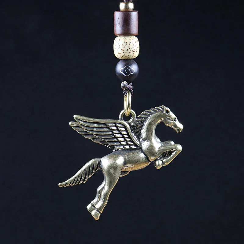 Pegasus Greek Key Chain