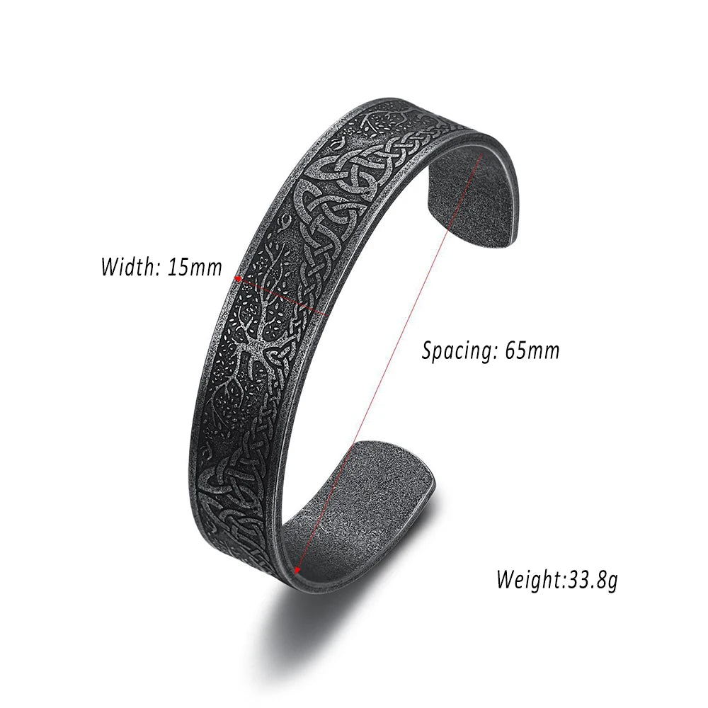 Nordic Runes Cuff Bracelet