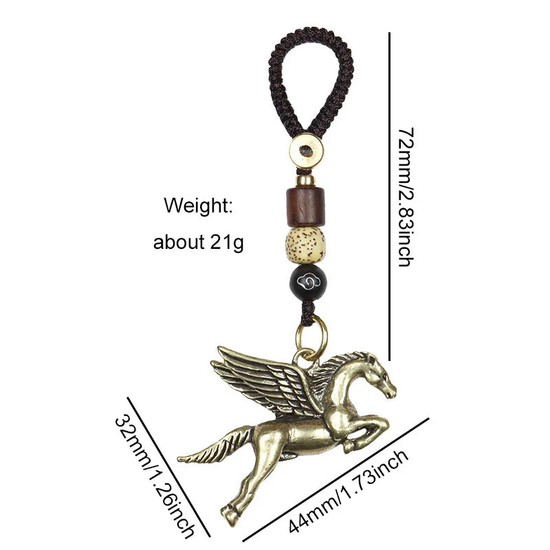 Pegasus Greek Key Chain