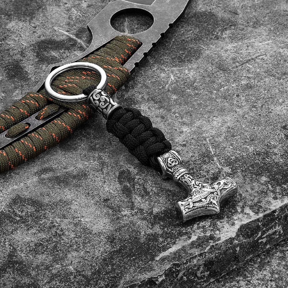 Thors Hammer Rope Keychain