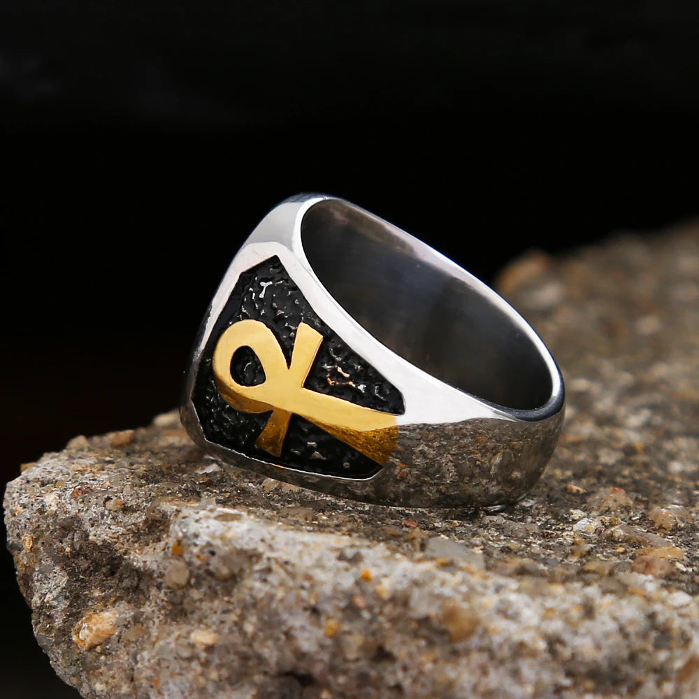 Eye Of Horus & Ankh Ring