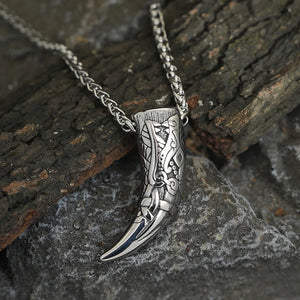 Viking Fenrir Wolf Tooth Pendant Necklace - Instinct