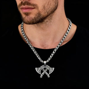 Viking Double Axe Pendant Necklace - Courage