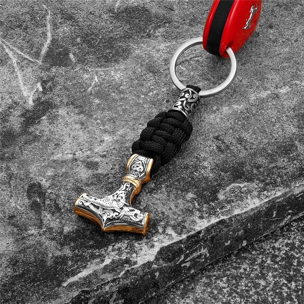 Thors Hammer Rope Keychain