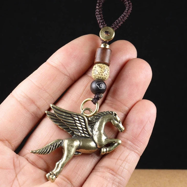 Pegasus Greek Key Chain