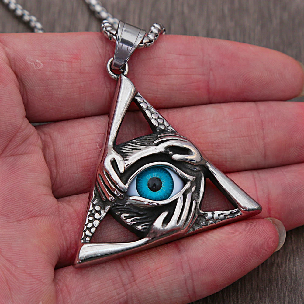 Evil Eye Triangle Necklace