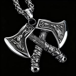 Viking Double Axe Pendant Necklace - Courage