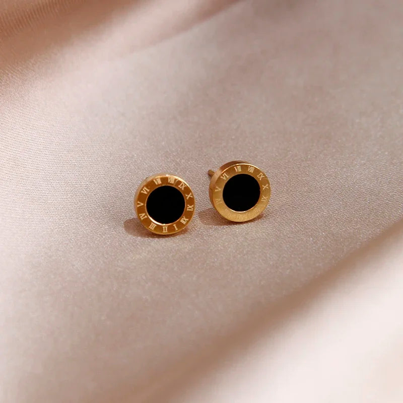 Roman Numerals Stud Earrings