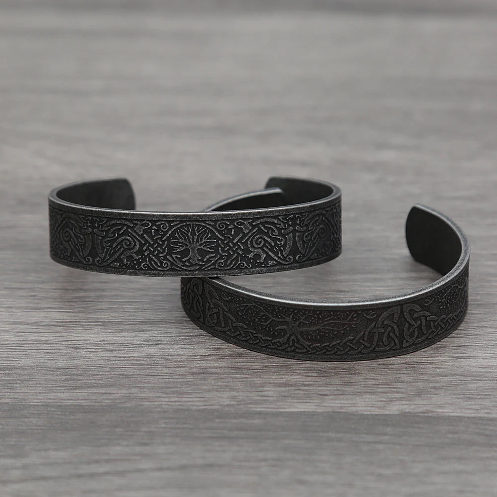 Nordic Runes Cuff Bracelet