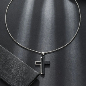 Black & White Cross Necklace – Blessed - My Ancient Relics