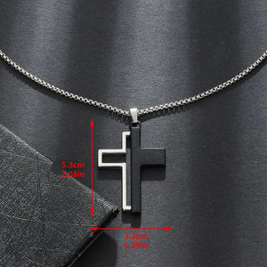 Black & White Cross Necklace – Blessed - My Ancient Relics