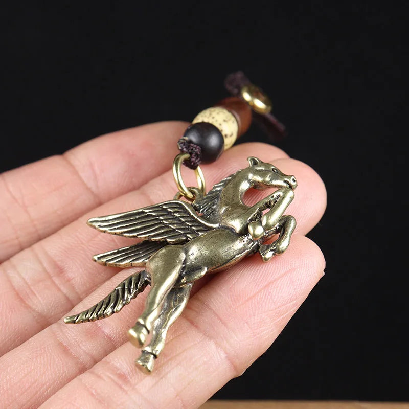 Pegasus Greek Key Chain