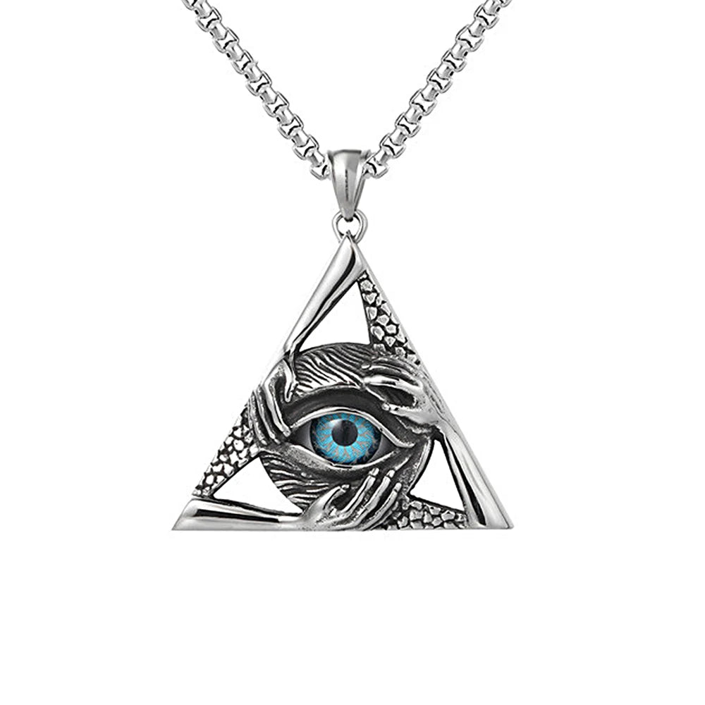 Evil Eye Triangle Necklace