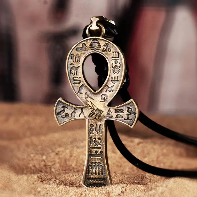 Ankh Cross Pharaoh Necklace