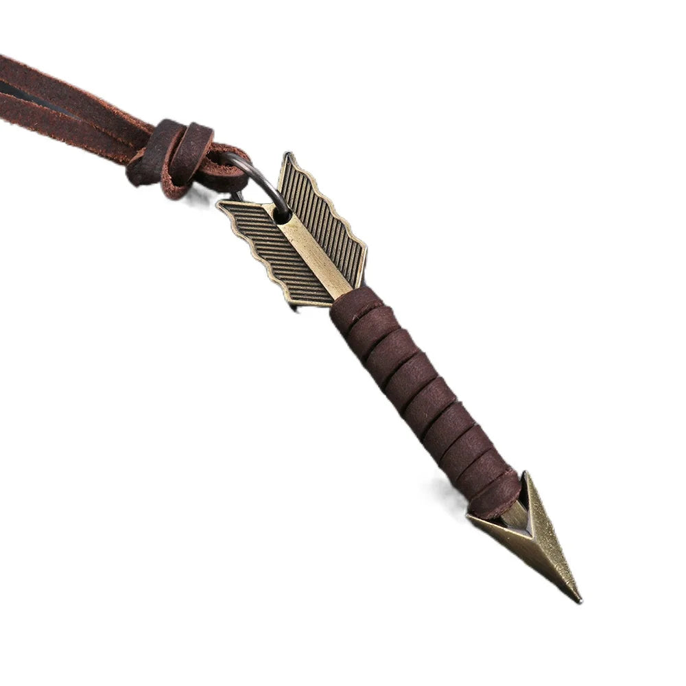 Arrow Leather Pendant Necklace