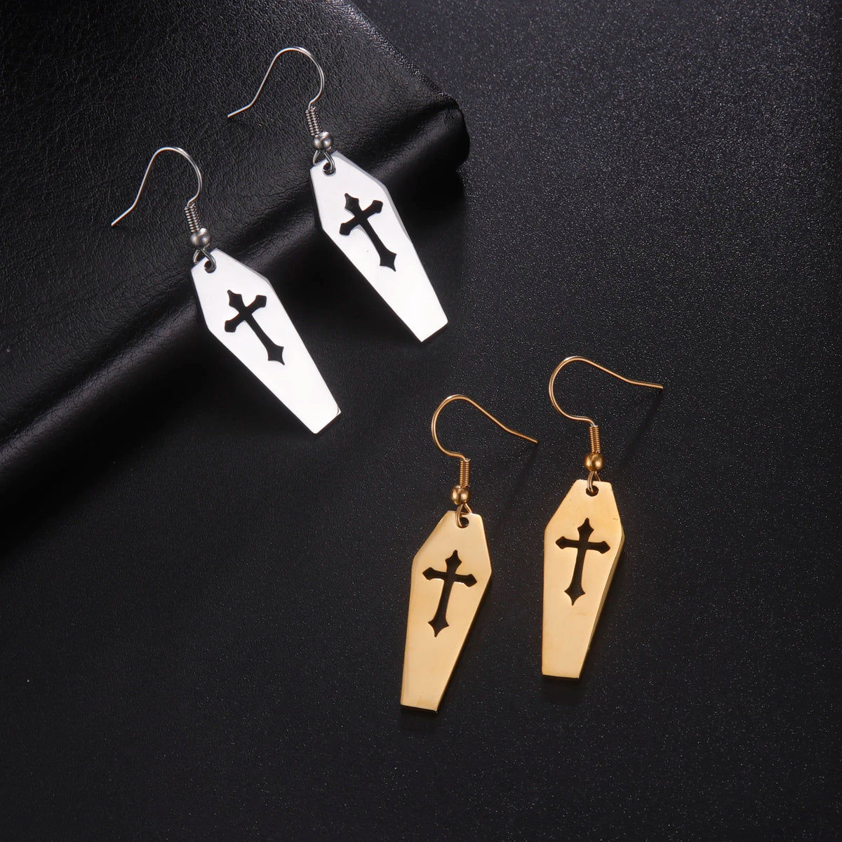 Gothic Coffin Drop Earrings