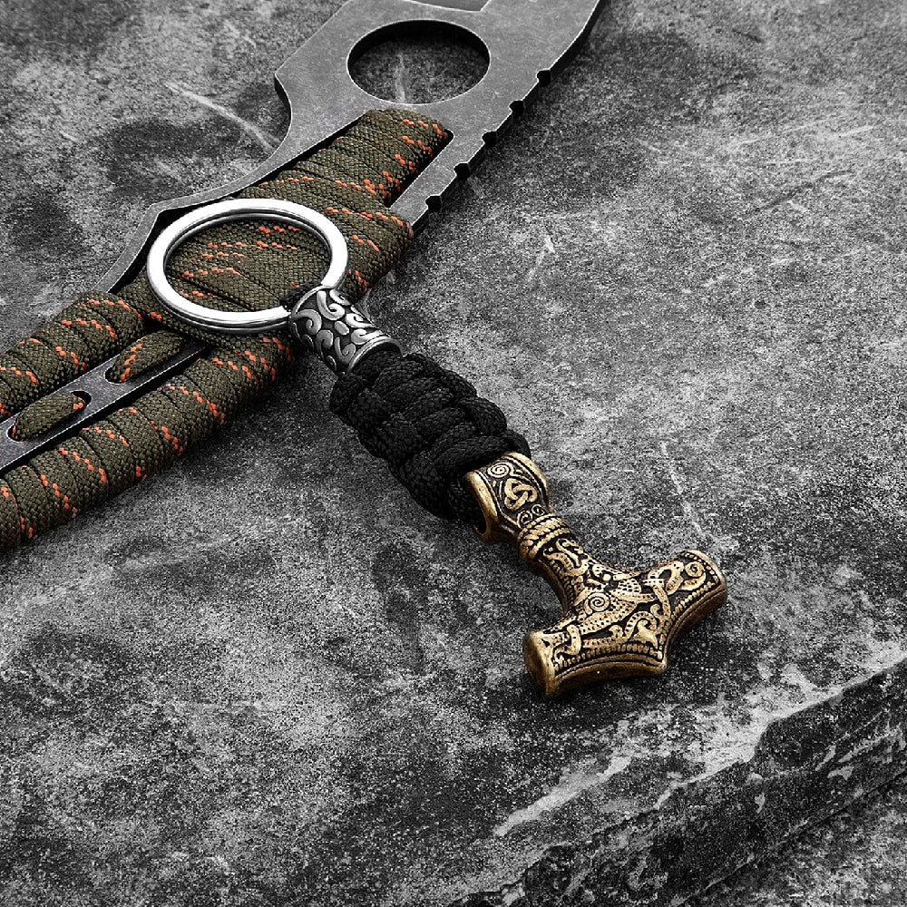 Thors Hammer Rope Keychain