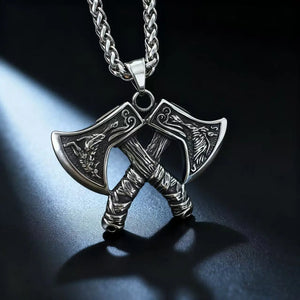 Viking Double Axe Pendant Necklace - Courage