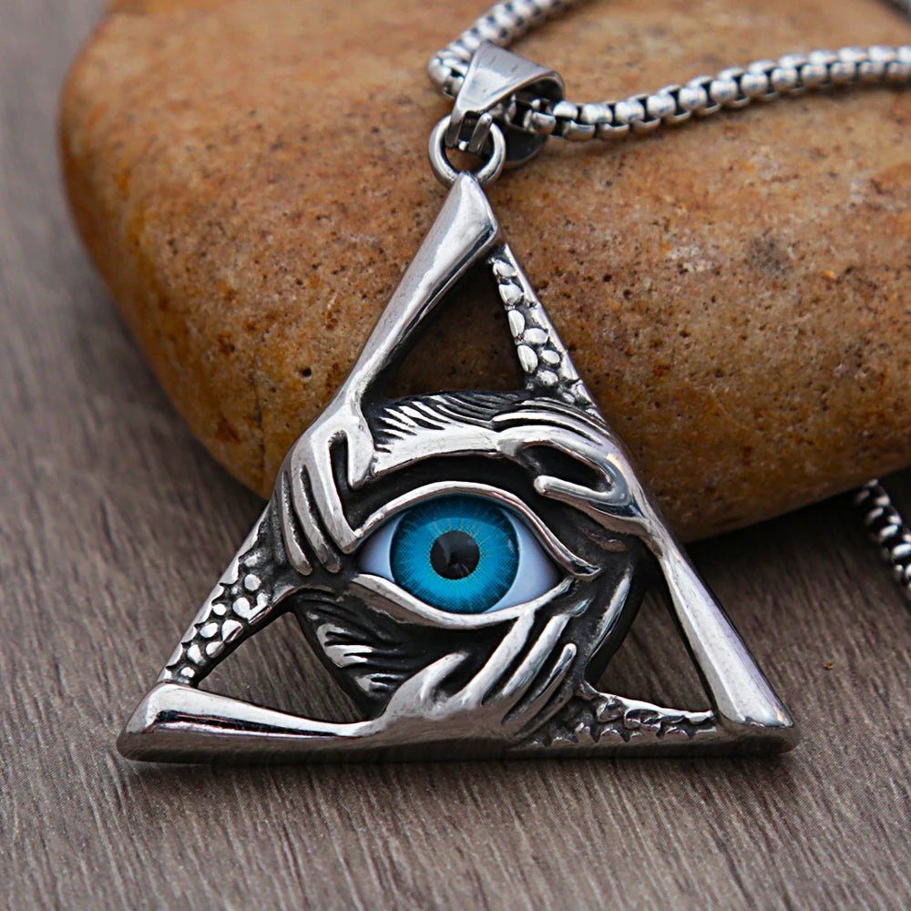 Evil Eye Triangle Necklace