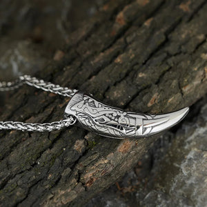 Viking Fenrir Wolf Tooth Pendant Necklace - Instinct