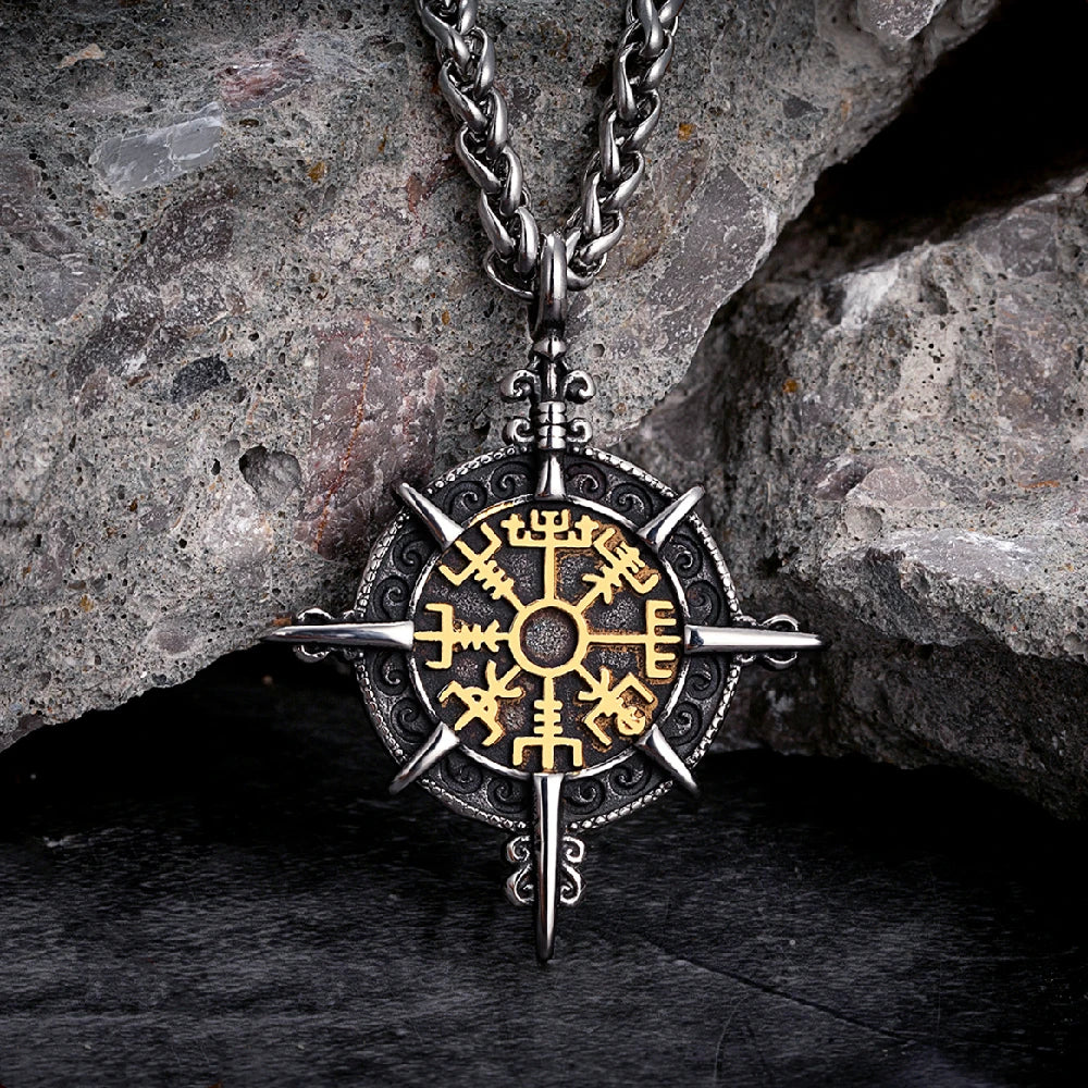 Vikings Compass Vegvisir Necklace