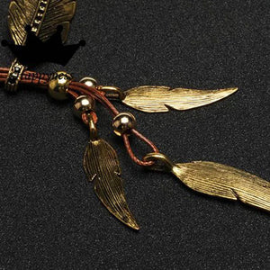 Feather Leather Necklace – Boho - My Ancient Relics